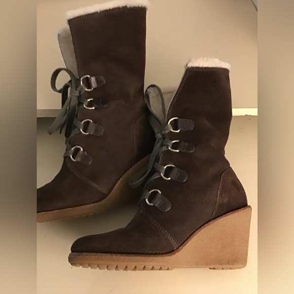 Cole Haan women brown suede waterproof boots US 7 - Picture 5 of 12
